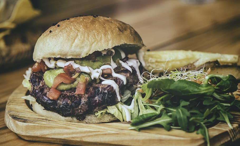 bread, food, plate, salad, beef, breakfast, bun, burger, cheese HD wallpaper