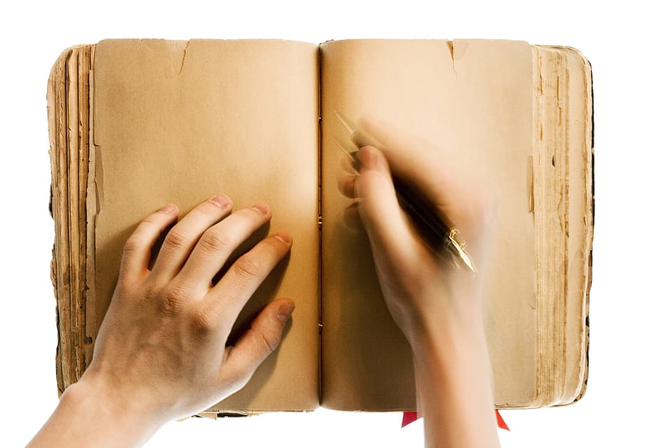 book, hands, pen, writing, vintage, old, composing, human body part HD wallpaper