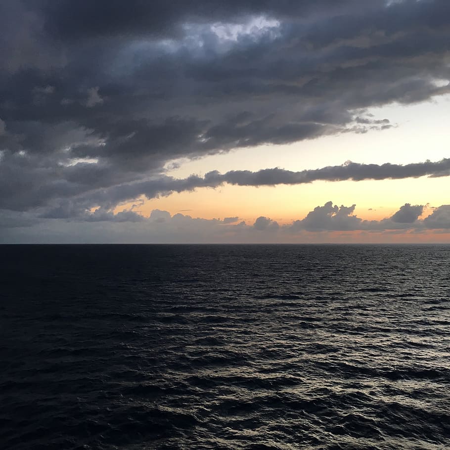 atlantic ocean, sea, clouds, sunset, horizon, cruise, sky, cloud - sky HD wallpaper