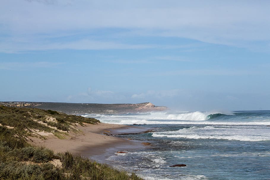beach, coast, coastline, waves, surf, australia, landscape HD wallpaper