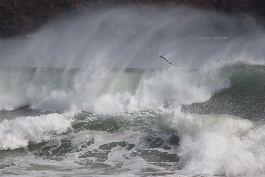 sea waves, water, ocean, outdoors, nature, grey, playa venao HD wallpaper