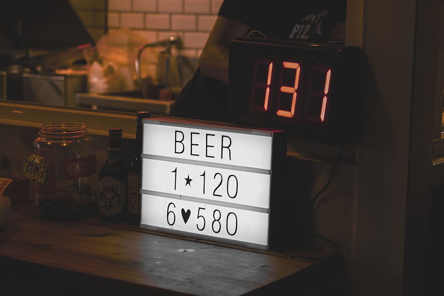 Close-up Photography of Led Signage, blur, counter, dark, focus HD wallpaper