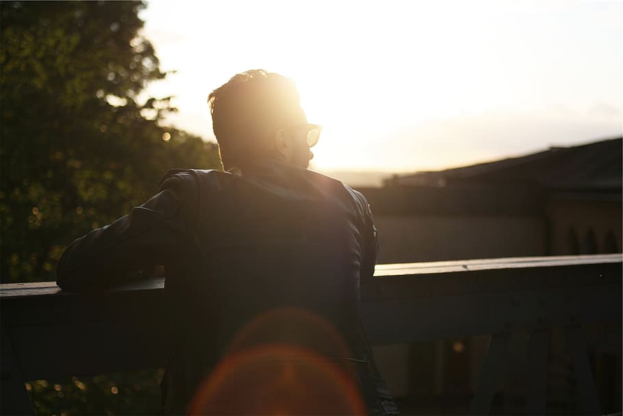 man, guy, sunglasses, leather jacket, sunshine, sun rays, one person HD wallpaper