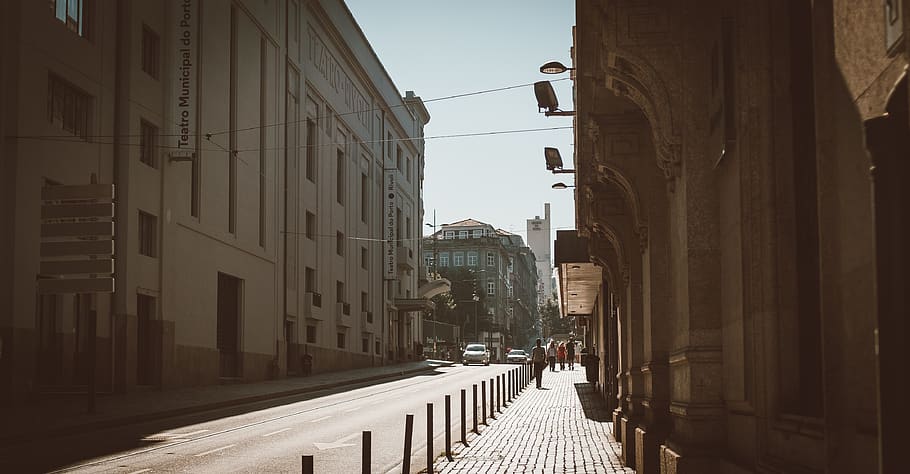 Hd Wallpaper People Walking On Street During Daytime Building Road City Wallpaper Flare