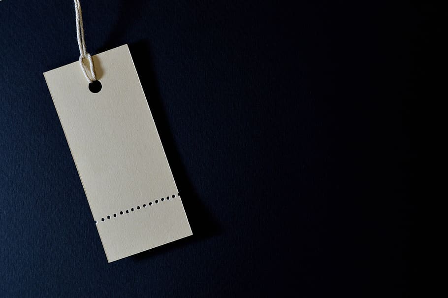 White Product Label, black background, blank, card, material HD wallpaper
