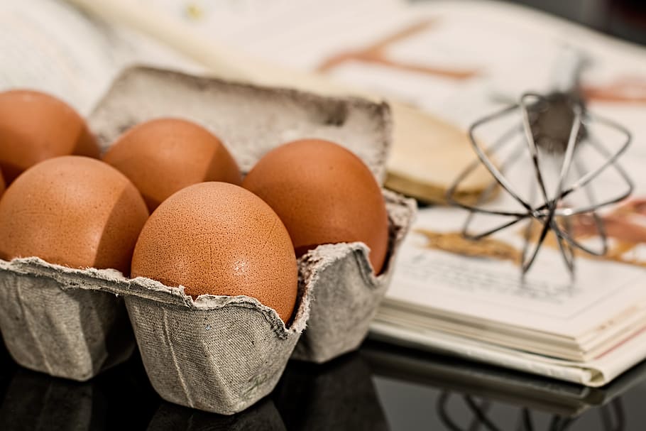 Fresh eggs, carton, ingredient, ingredients, wisk, food, food and drink HD wallpaper