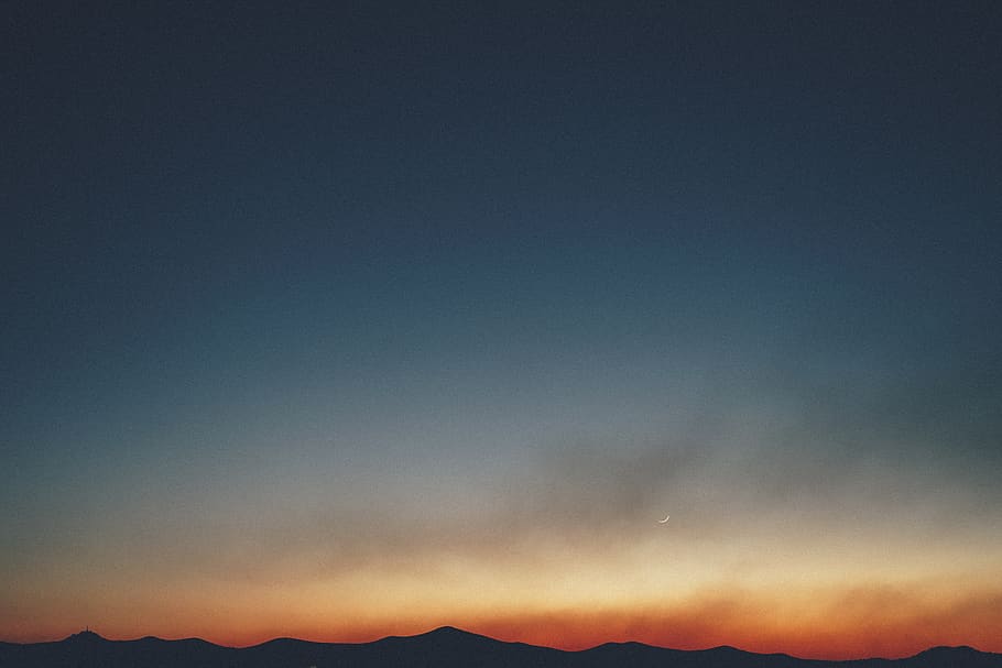 fire, sunset, sky, firesky, red, orange, mountains, sea, nature HD wallpaper