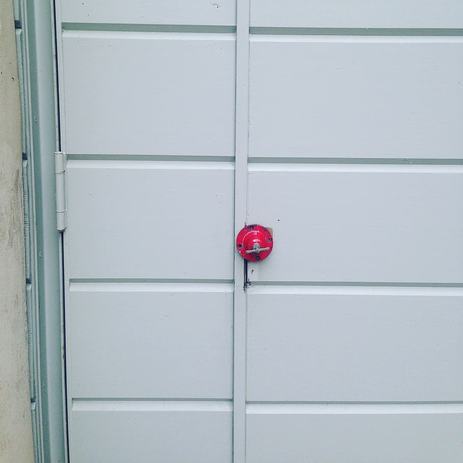 door, red, security, safety, entrance, closed, no people, protection HD wallpaper