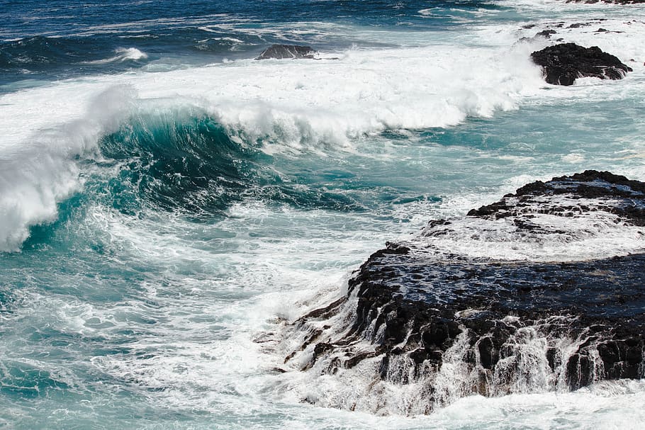 sea waves during daytime, water, sport, motion, aquatic sport HD wallpaper