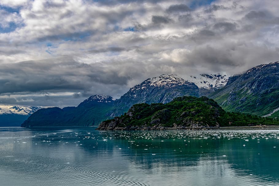 u.s., glacier bay, alaska, travel, cold, mountain, cruise, cloud - sky, HD wallpaper