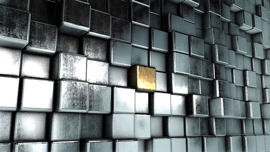 background, metal, cube, pattern, material, abstract, surface HD wallpaper