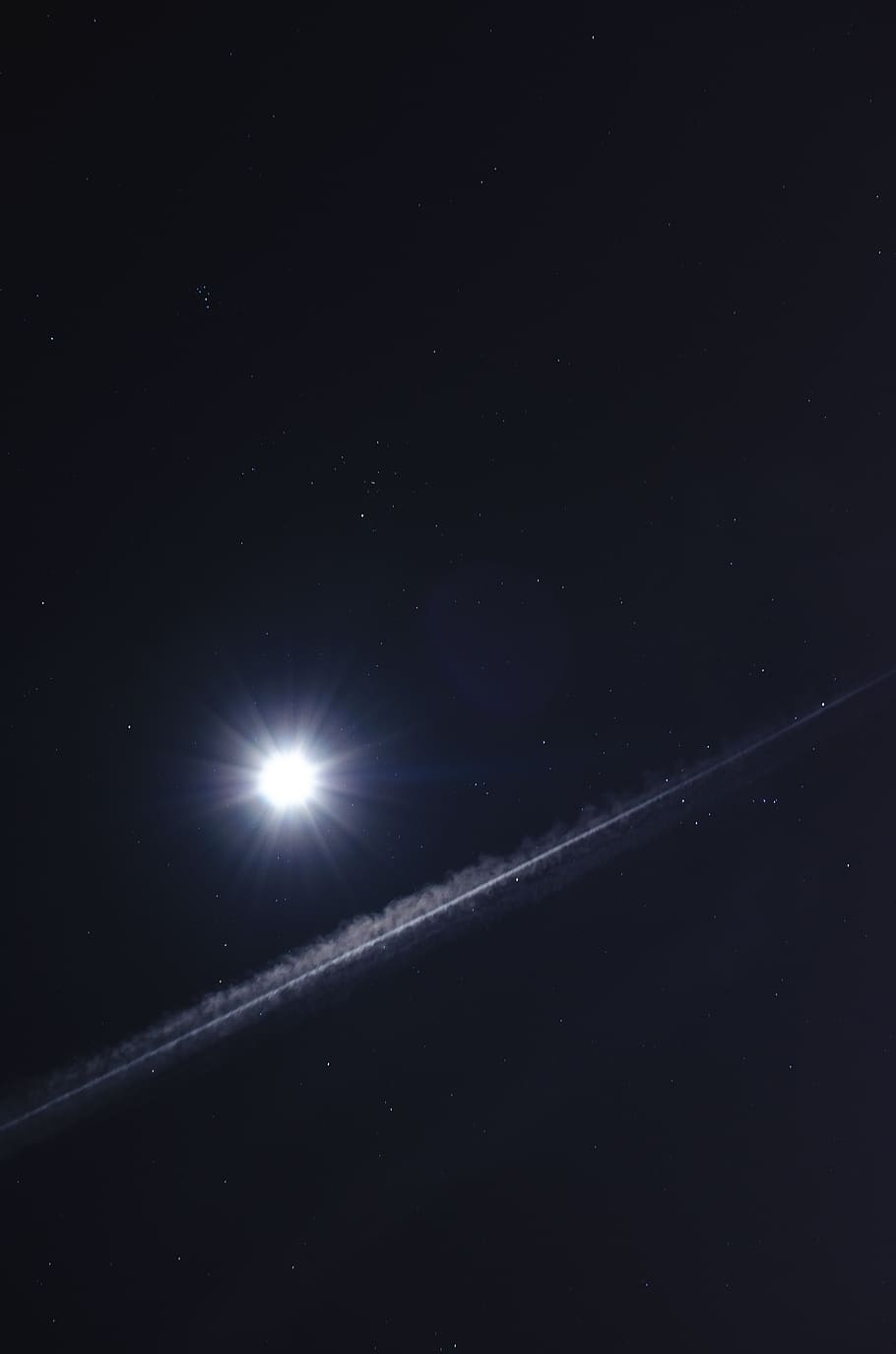 light, flare, sky, night, astronomy, aircraft, airplane, universe HD wallpaper