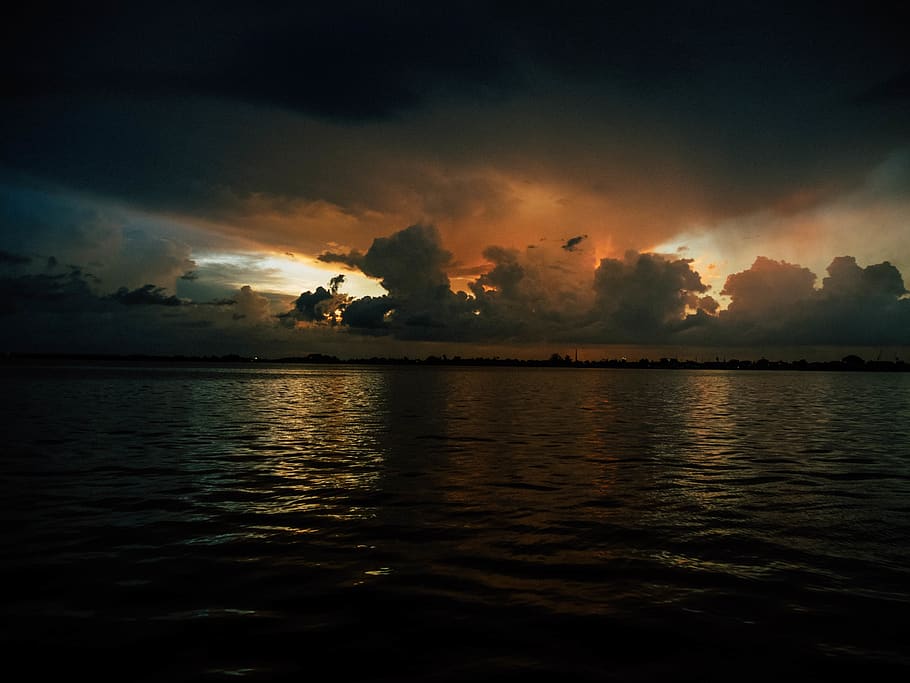 HD wallpaper: cuba, cienfuegos, water, sky, sea, cloud - sky, sunset ...