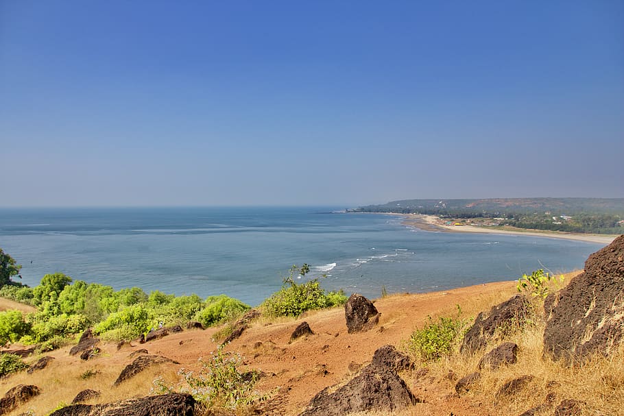 india, goa, sea, ocean, horizon, blue, mapusa, scenics - nature HD wallpaper