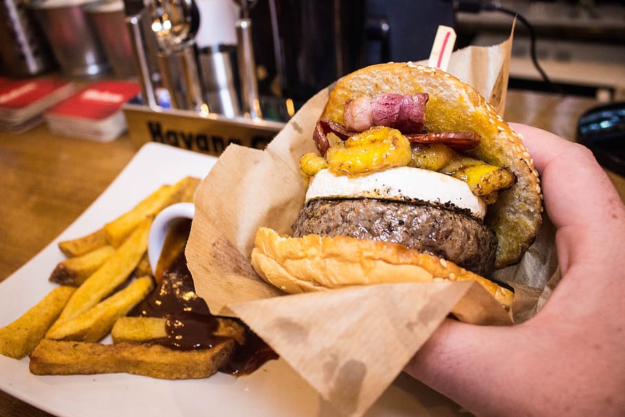 burger, barbecue, meat, bread, cheese, restaurant, fast food HD wallpaper