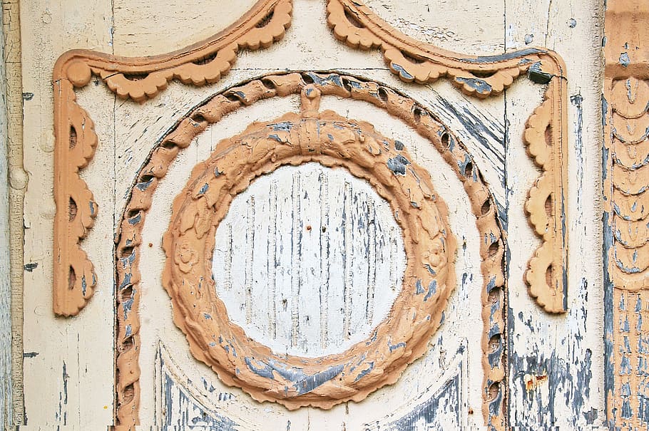 old door, input, weathered, ornament, wood, decay, architecture HD wallpaper