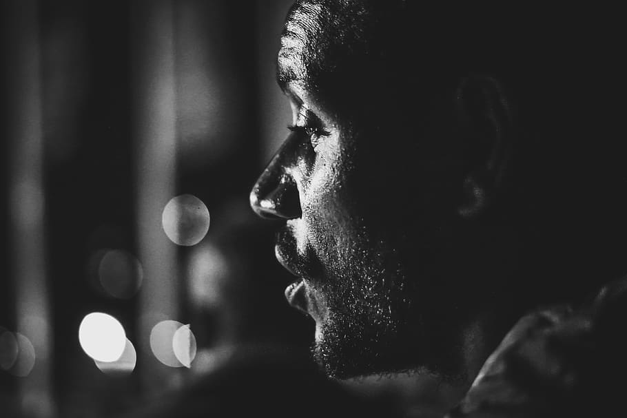 camp fire, portrait, afro, bokeh, headshot, close-up, one person HD wallpaper