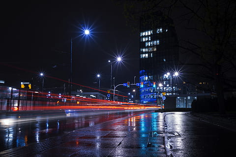 Time Lapse Photography of Road during Night Time, blur, building HD wallpaper