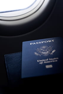 blue Passport, text, id cards, document, diploma, file binder HD wallpaper