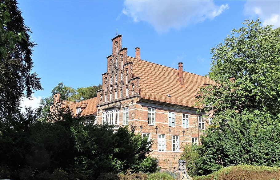 castle, hamburg, mountain village, germany, single hamburger castle, HD wallpaper