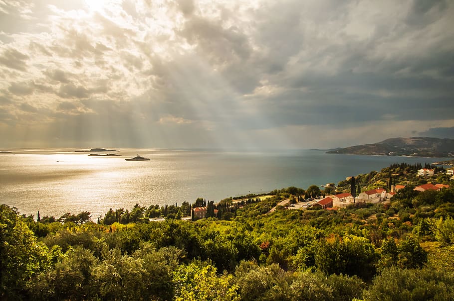Coastal Area, city, clouds, dawn, daylight, island, ocean, outdoors HD wallpaper