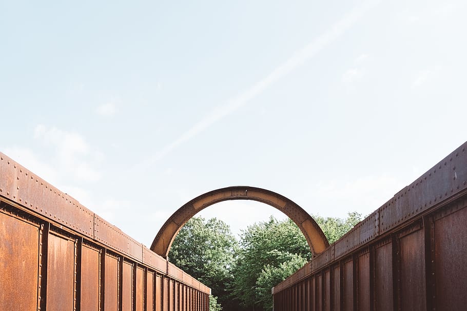 denmark, langaa, steel, arch, industrial, bridge, road, tunnel HD wallpaper