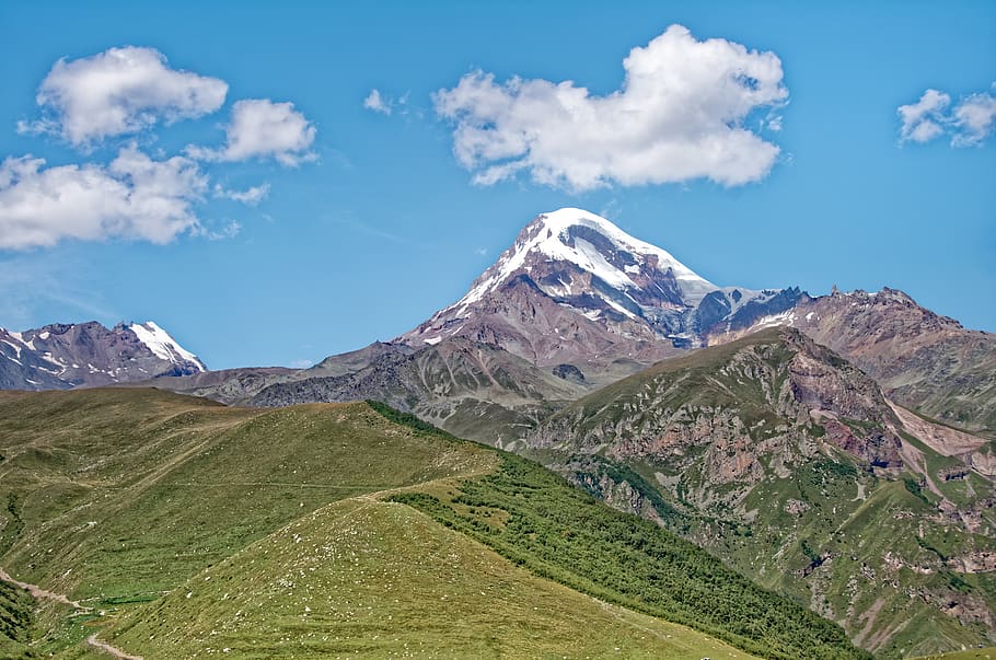 georgia, kazbek, mountain, mountains, landscape, nature, caucasus