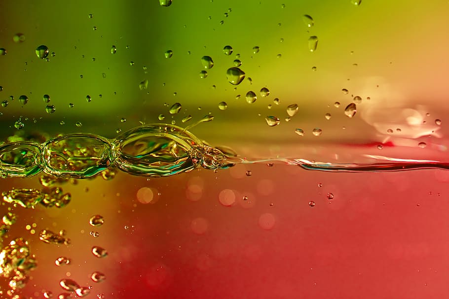 water surface, air bubbles, macro, transparent, macro photography HD wallpaper