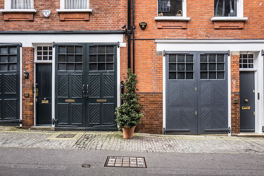 Photo of Green Near Tree Beside House, brick, door, facade, front HD wallpaper