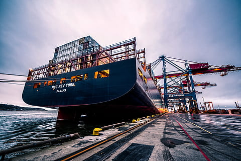 Black Sail Ship on Body of Water, cargo, cargo containers, daytime HD wallpaper