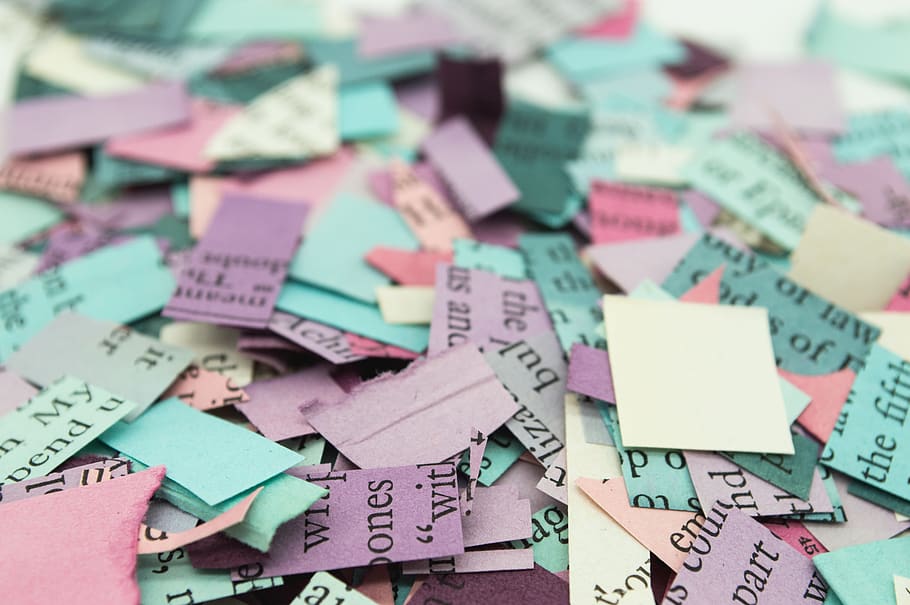 assorted-color printer paper lot, craft, book, cut, ticket, text HD wallpaper