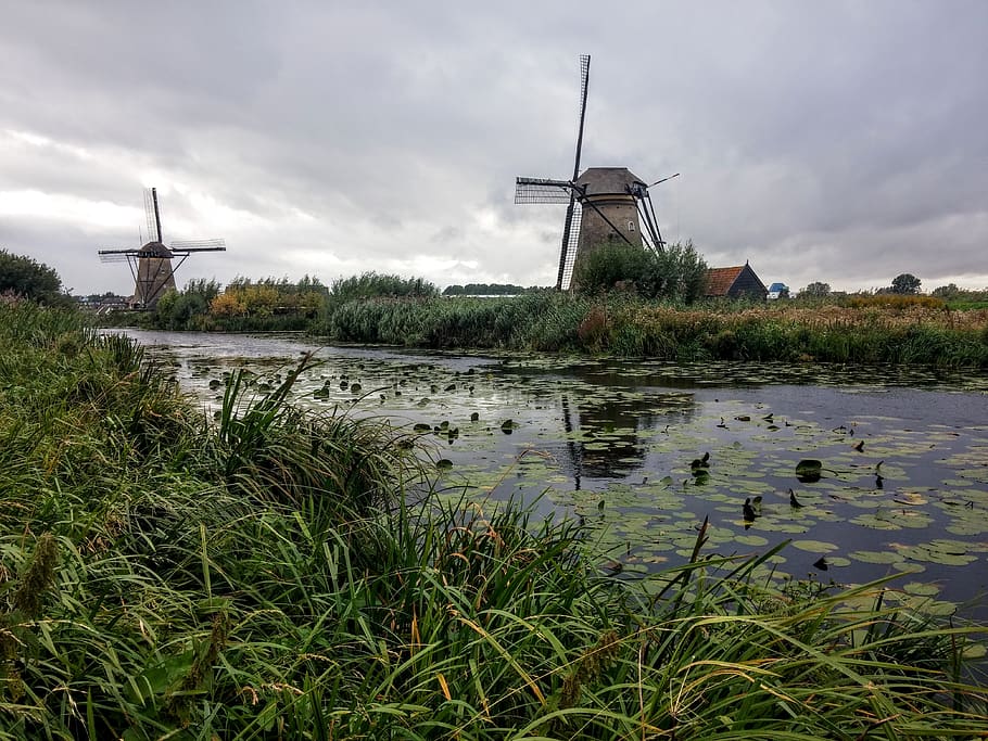 netherlands, turbine, wind turbine, wind power, renewable energy HD wallpaper