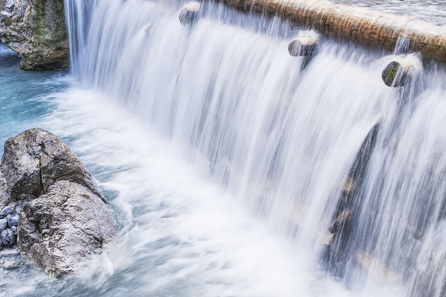 Waterfalls , cascade, clean, clear, flow, rocks, stream, motion HD wallpaper