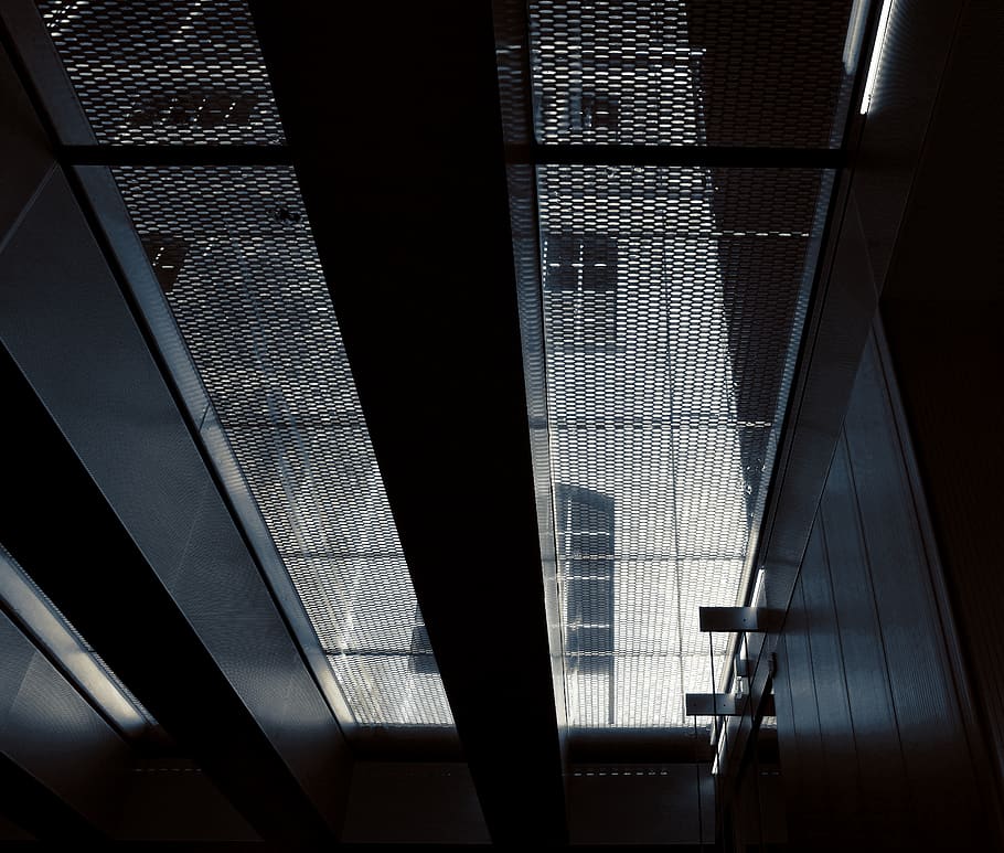 black and gray metal frame, building, architecture, window, skylight HD wallpaper