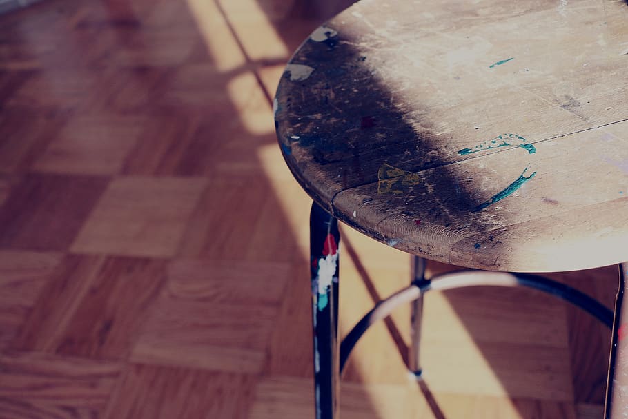 stool, painting, shadows, no people, close-up, wood - material HD wallpaper