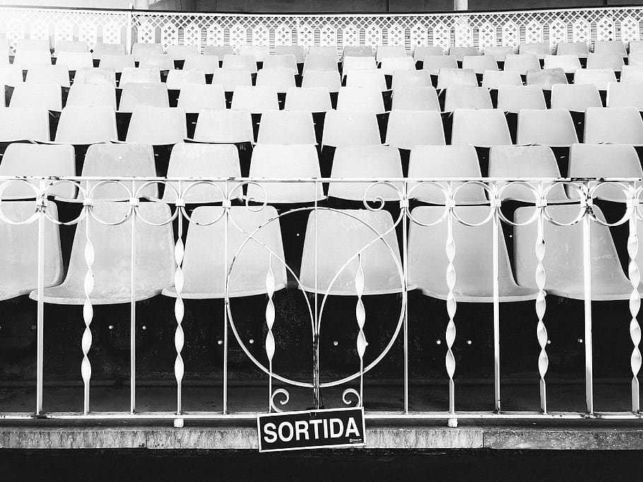 spain, la monumental, barcelona, exit, black and white, photography HD wallpaper