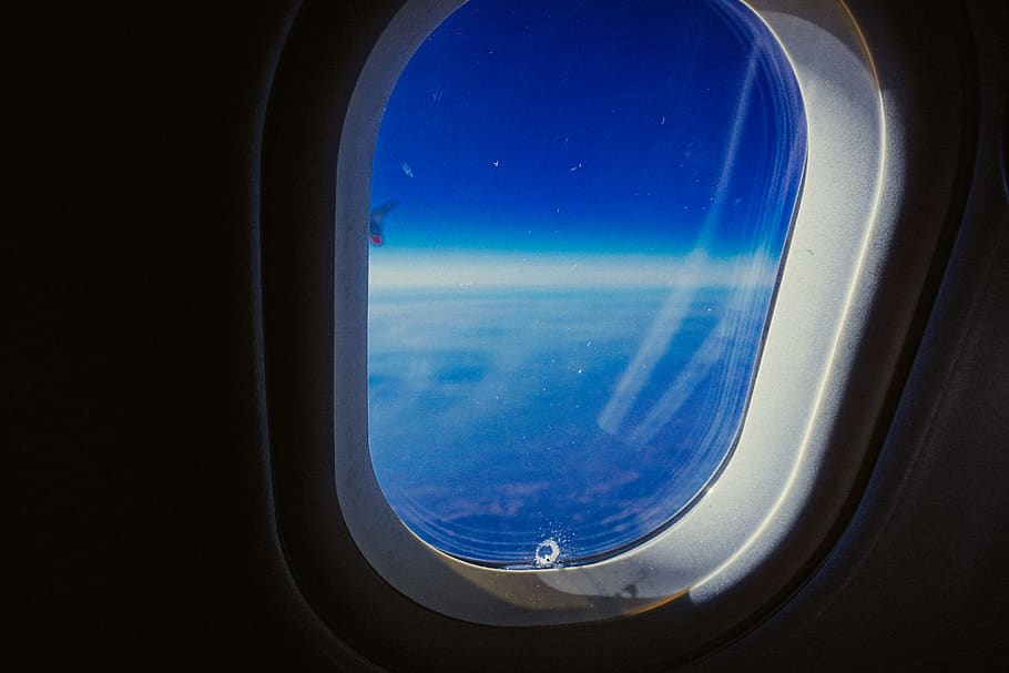 airplane, sky, clouds, blue, flight, fly, flying, atmosphere HD wallpaper
