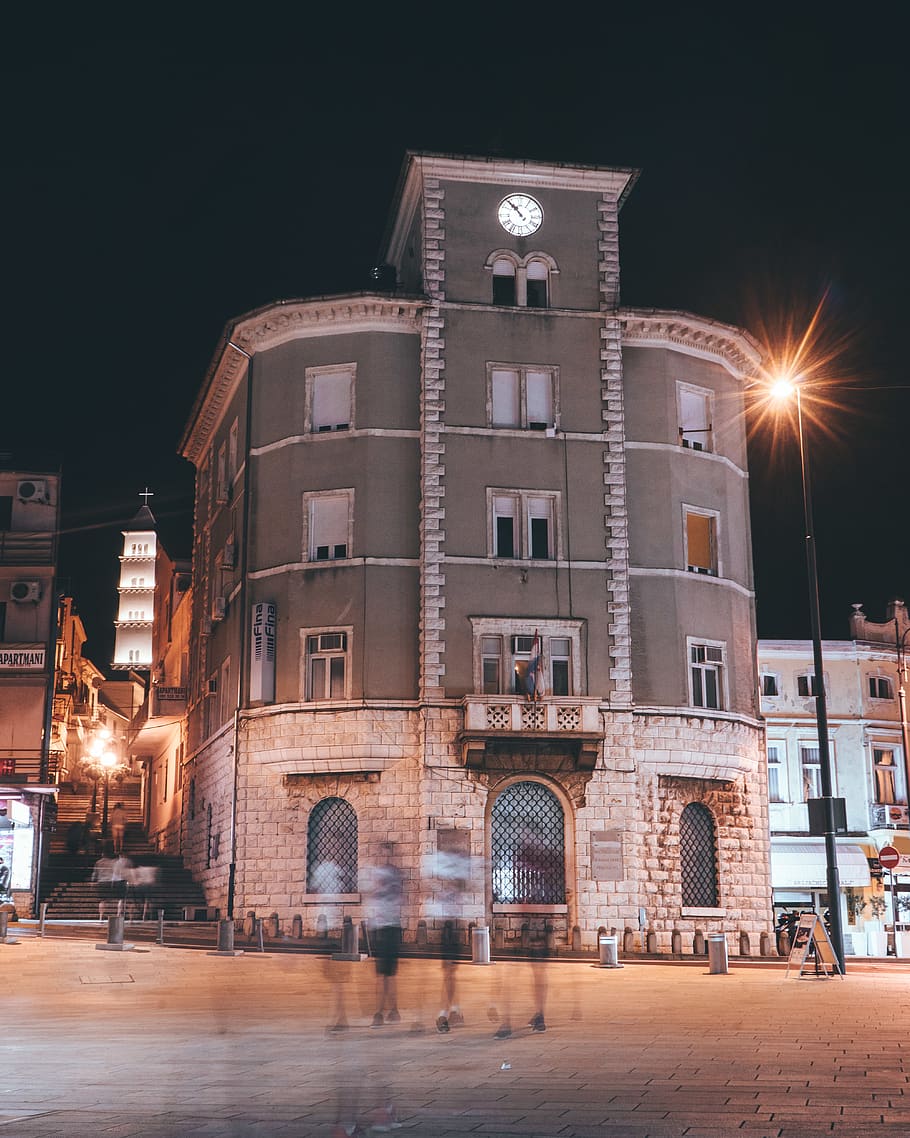 gray concrete house, building, city, town, crikvenica, croatia HD wallpaper