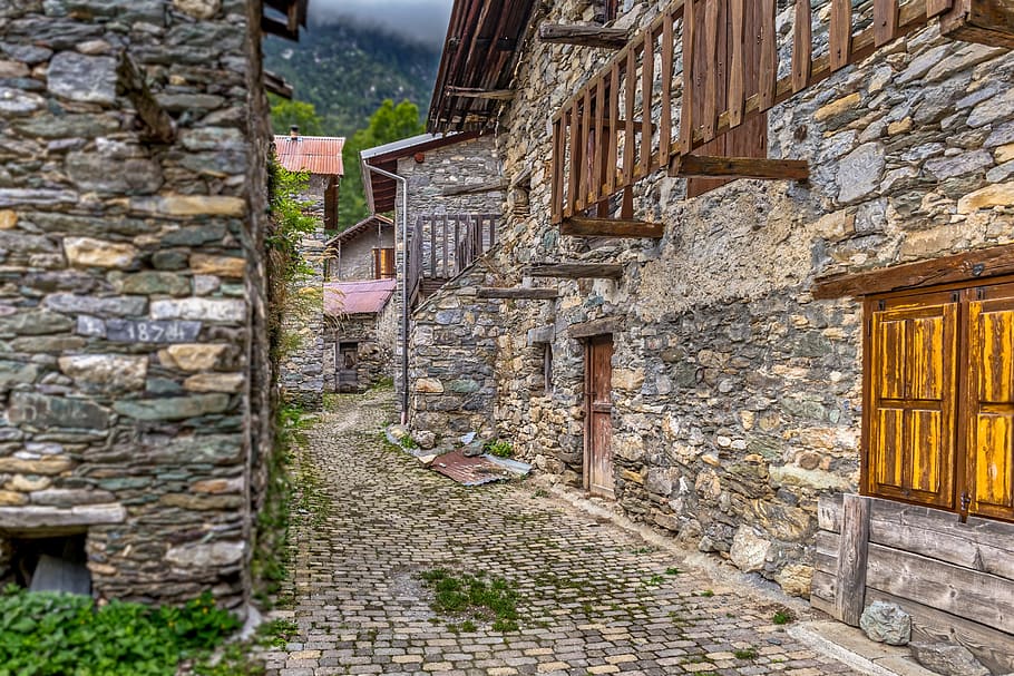 street, stone, cobbled, old, pavement, architecture, house