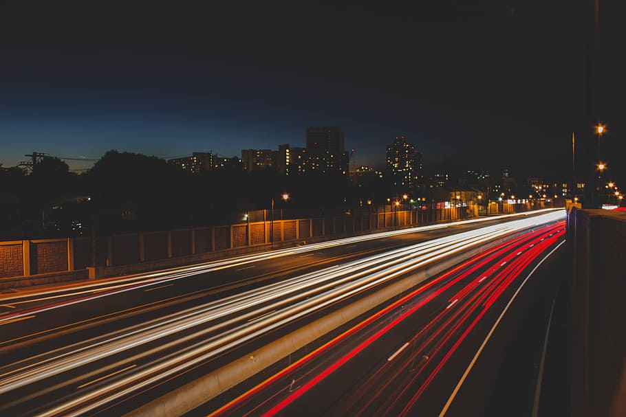 buildings at night, road, vehicle, outdoors, city, urban, travel HD wallpaper