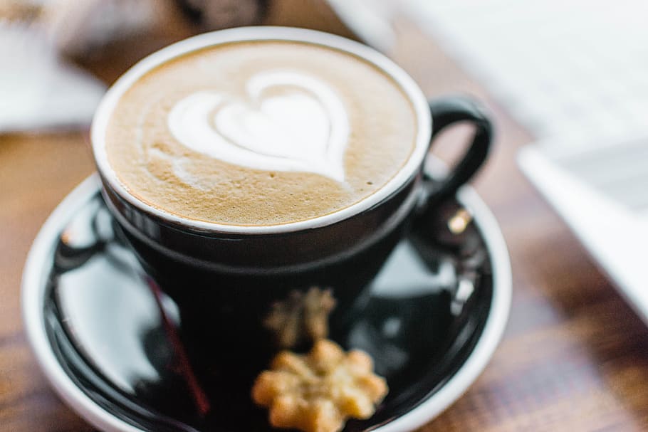 cappuccino, breakfast, black, cup, mug, ceramic, table, wood HD wallpaper