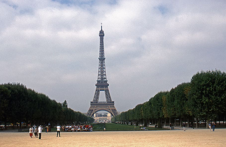 france, paris, eiffel, sky, architecture, tree, tower, built structure HD wallpaper