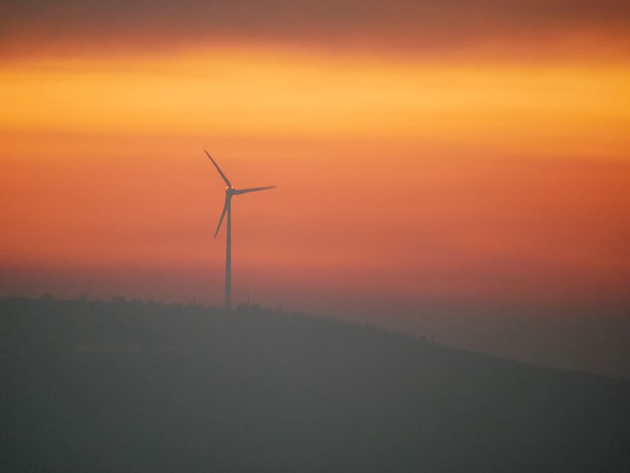 gray wind turbine, engine, machine, motor, ferreira do zêzere HD wallpaper