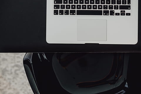 Stylish workspace with MacBook computer on home or studio, tech HD wallpaper