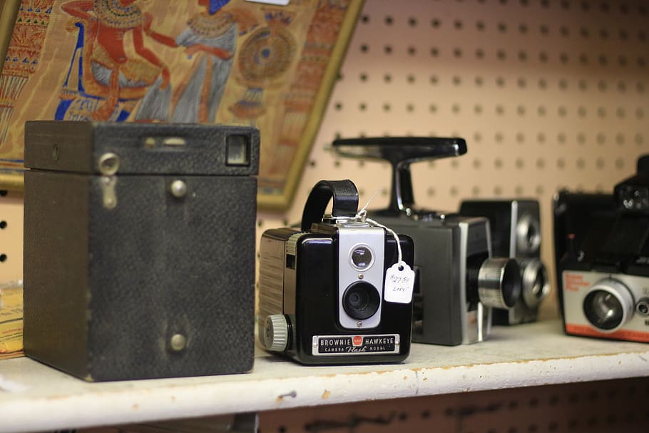 camera, antique, old, gear, technology, photography themes HD wallpaper