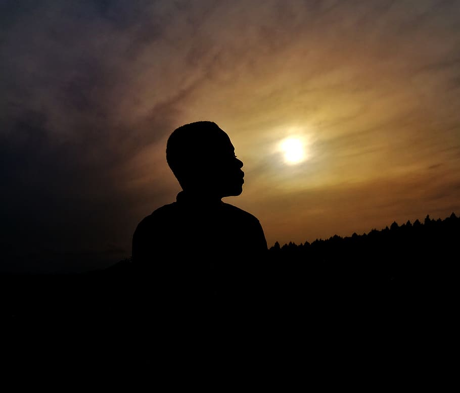 sun, sunset, inspiration, man, boy, the evening sky, twilight, HD wallpaper