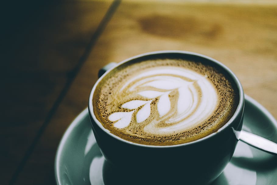 coffee, bean, seed, brown, cafe, wood, hot, mug, cup, art, design HD wallpaper