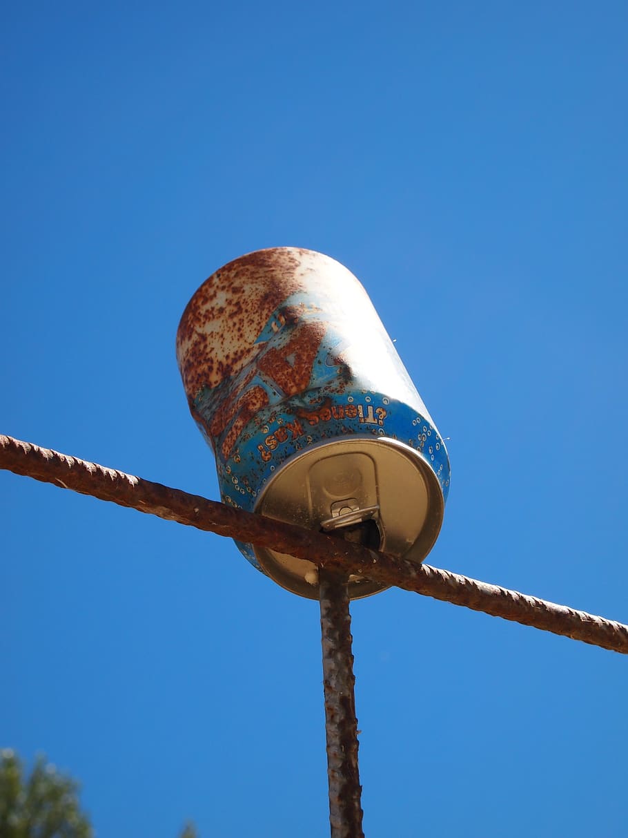 spain, roderos, cielo, sky, lata, oxido, oxide, blue, can, low angle view HD wallpaper