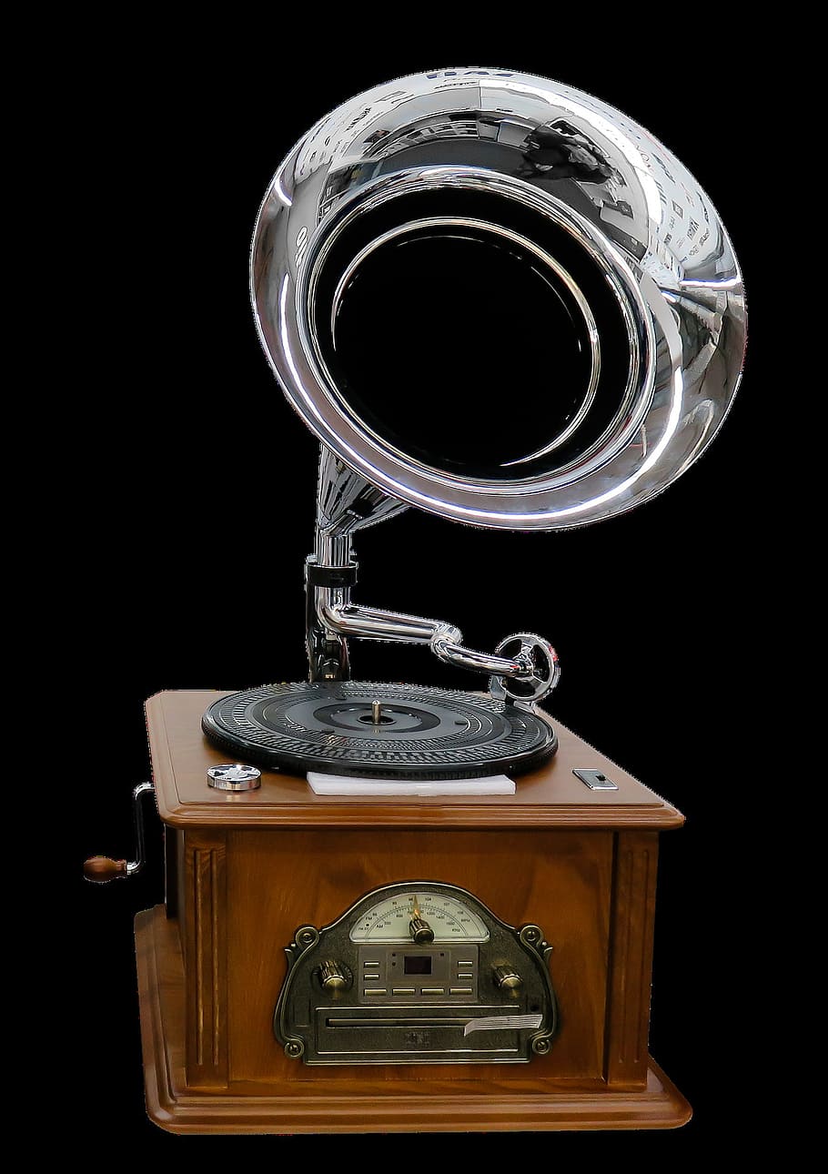 nostalgia, baja, gramophone, object, music, record, black background HD wallpaper