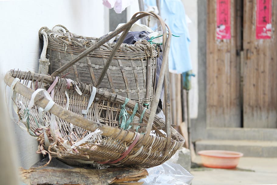 china, bamboo, basket, container, no people, focus on foreground HD wallpaper